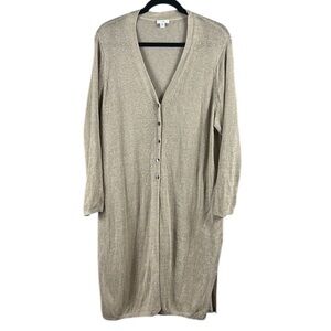 J. Jill Linen Button Down Long Cardigan Size XL Petite